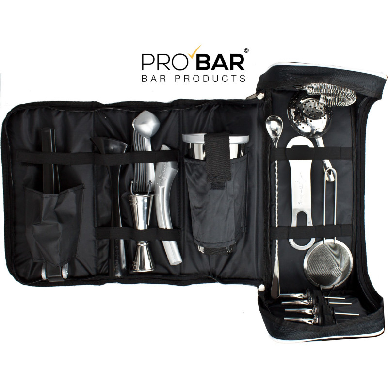 Borsa Bartender Tool Bag Kit Marrone Attrezzatura Barman Acciaio Inox  Mixology Cocktail : .it: Casa e cucina