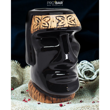 Tiki Mug Moai Black