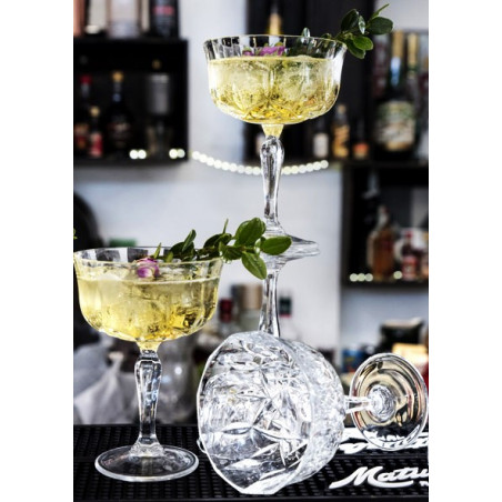 trasparente con bordo oro stile moderno bicchiere champagne GOLD AGE 200ml vetro di alta qualità GERMAN CRYSTAL powered by CRISTALICA bicchiere per cocktail Coppa da champagne 