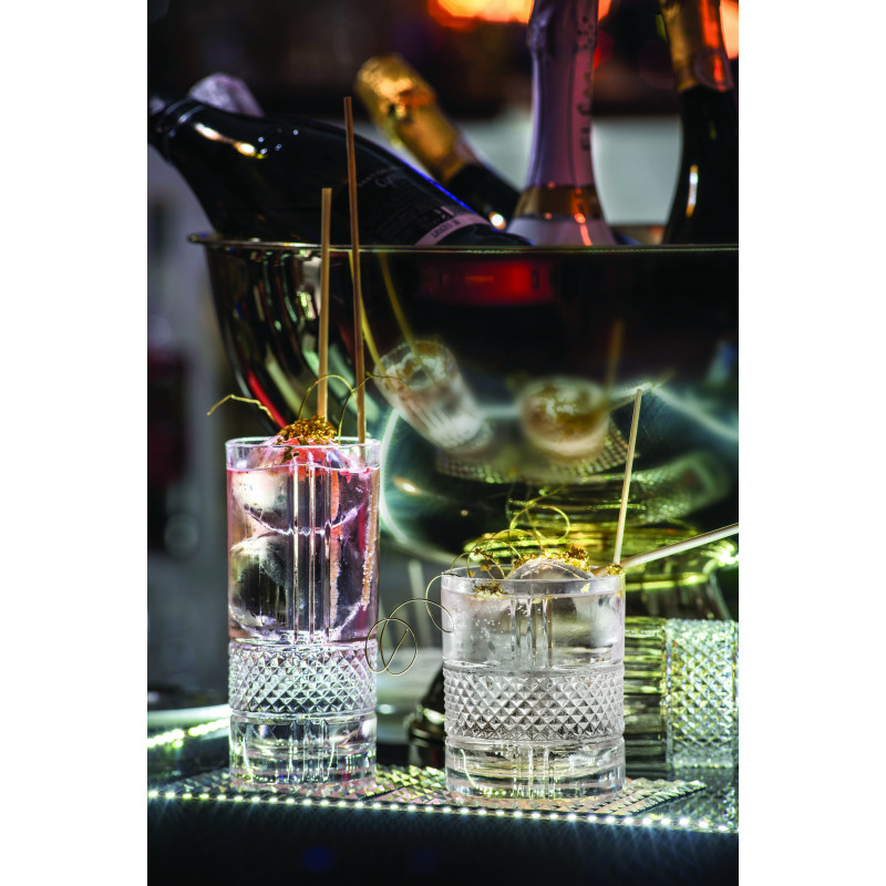 Set Da 6 Bicchieri Tumbler Per Whisky Aras In Vetro, 305 Ml, Forma Sfaccettata, Robusti E Lavabili In Lavastoviglie. Made In Turkey.