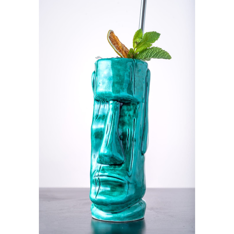 Tiki Tumbler Moai Turchese