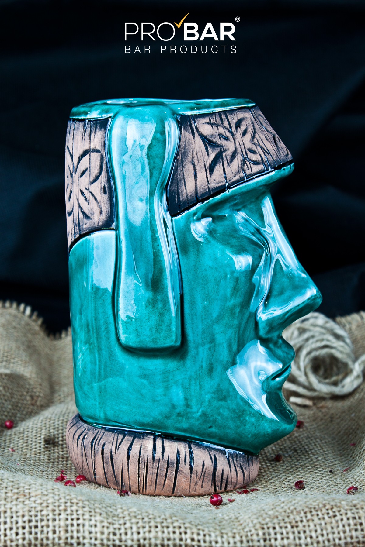 Tiki Mug Moai Turchese