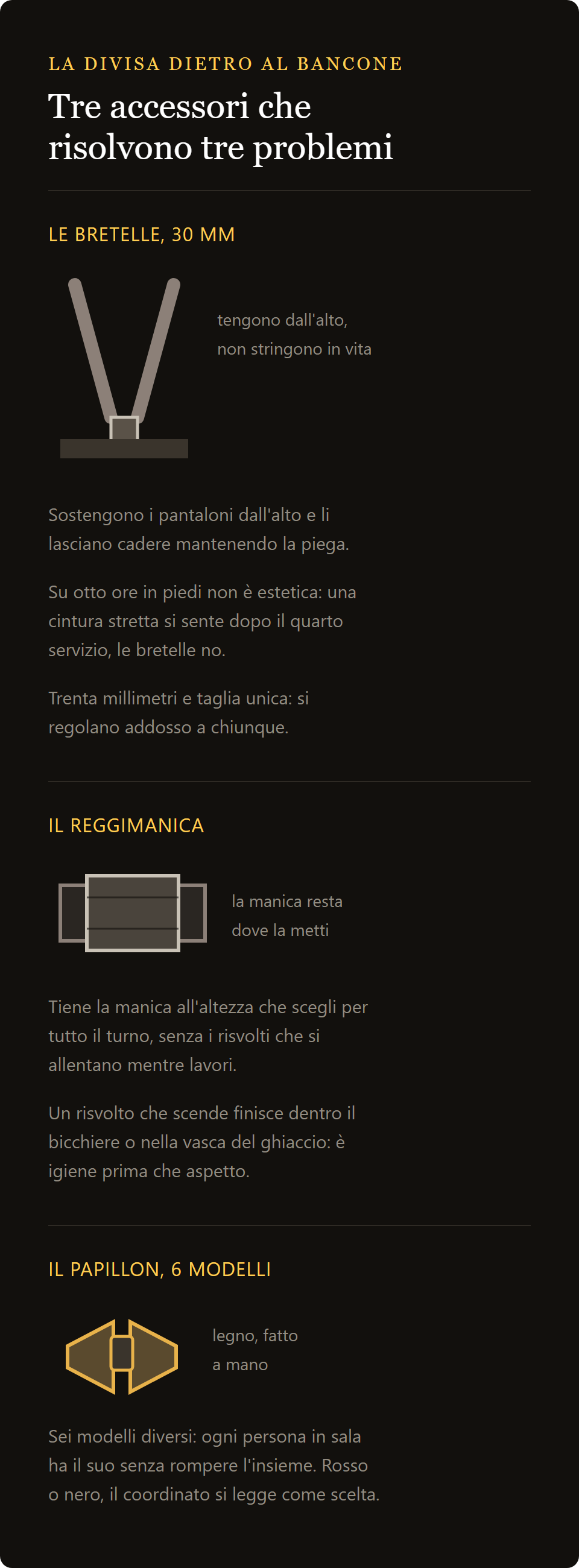 papillon legno: bretelle, reggimanica e papillon in legno, e il coordinato di colore