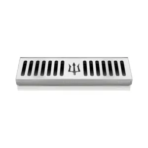 Bar mat rigato Lumian da 30 cm in acciaio inox con griglia a feritoie