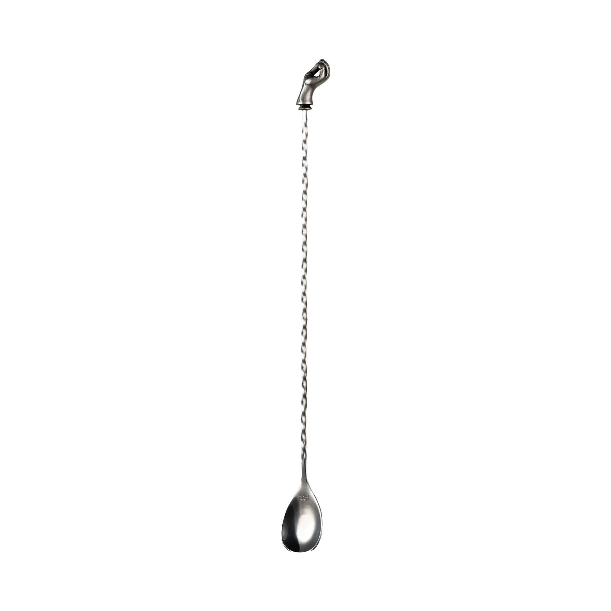 bar spoon mano: cucchiaio da miscelazione The Bars con una mano scolpita in cima al gambo spiralato