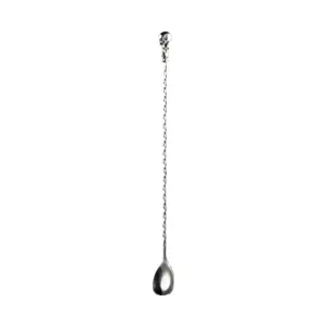 Bar spoon teschio The Bars da 40 cm con gambo spiralato e coppa a goccia