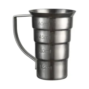 Jigger a scalini The Bars in finitura vintage con le misure incise sui gradoni