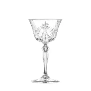 Melodia 16cl, coppa cocktail RCR a stelo in vetro sonoro Luxion lavorato a intaglio