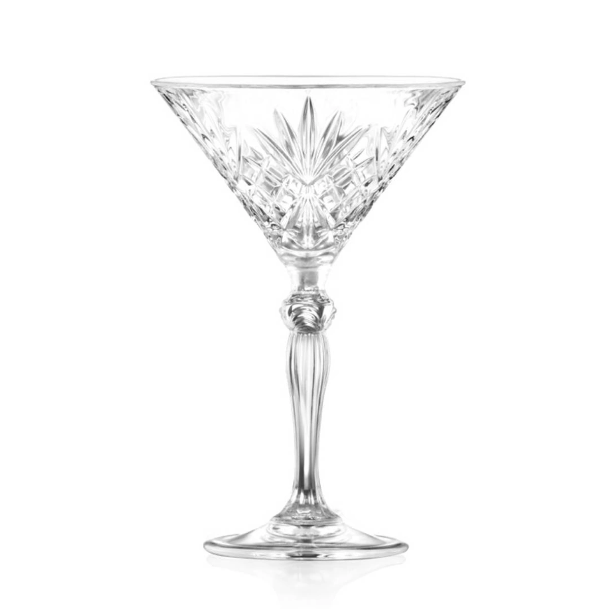 melodia martini: calice Martini RCR Melodia con coppa a V lavorata a intaglio e nodo sullo stelo