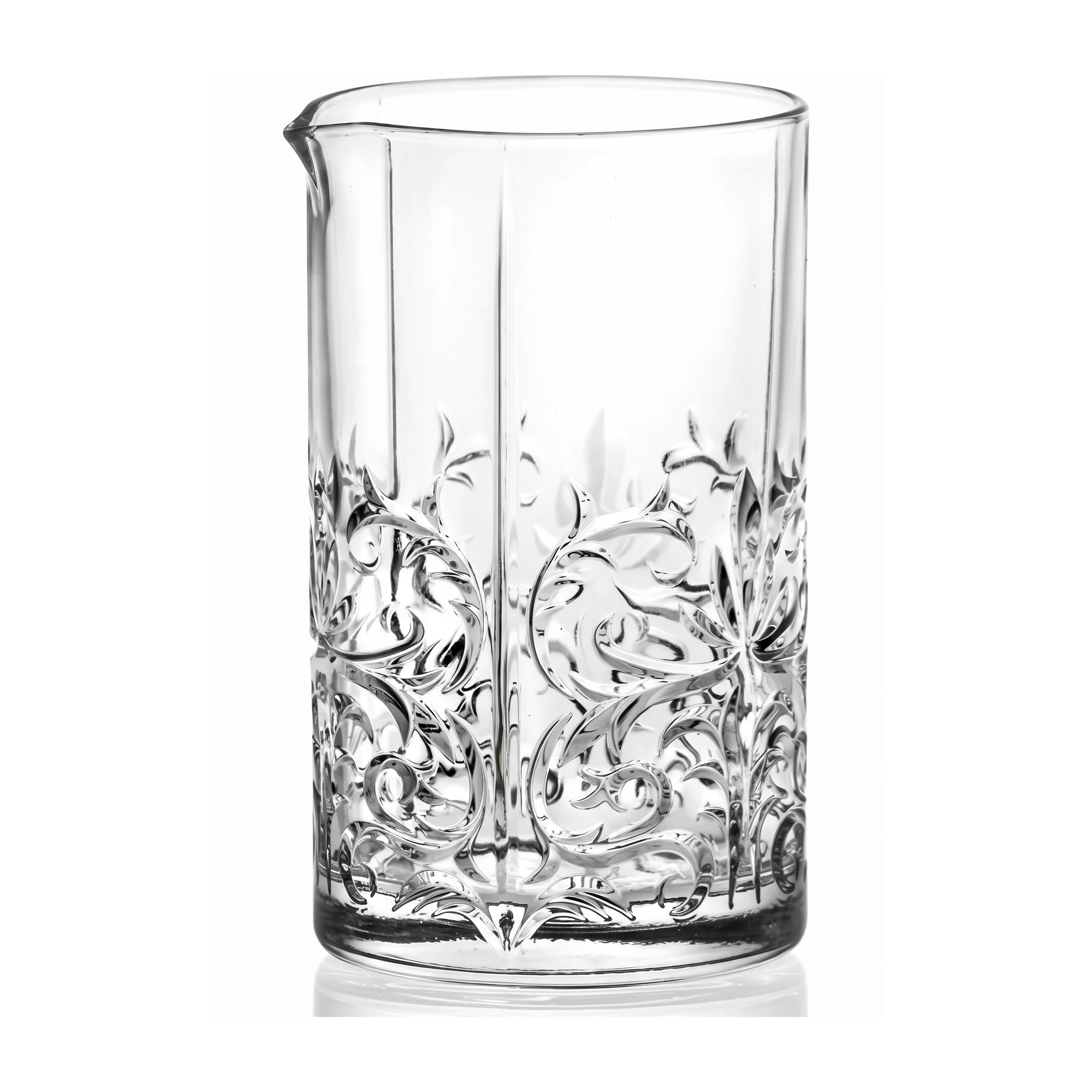 Tattoo 65cl mixing glass in cristallo con decoro floreale, su fondo bianco