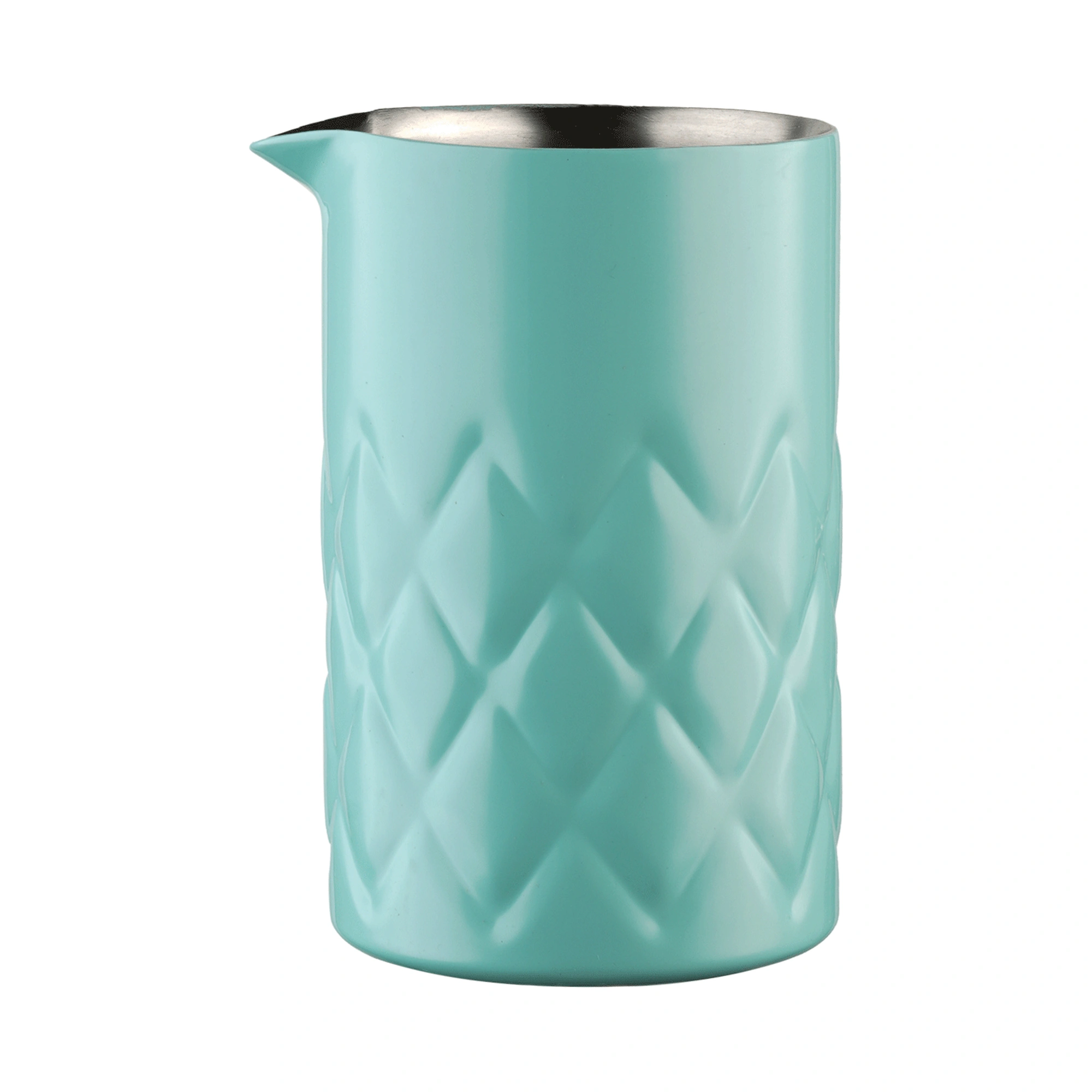 mixing tin tiffany: Iron Glass The Bars da 60 cl a doppia parete, verde acqua con lavorazione a diamante e beccuccio