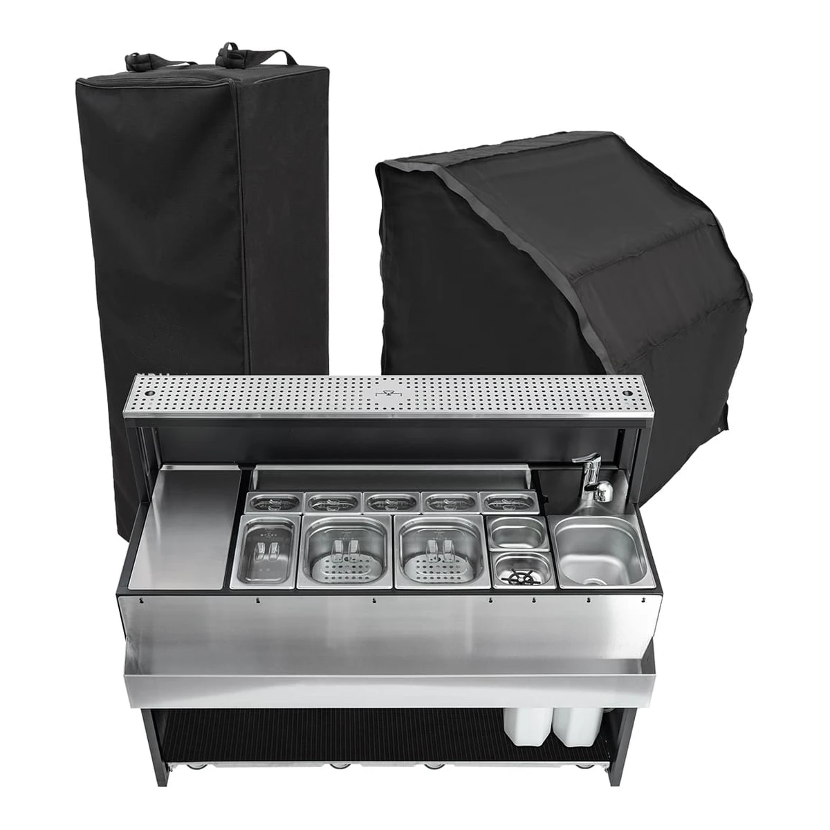 Postazione barman portatile versione Completa con telo e barmat