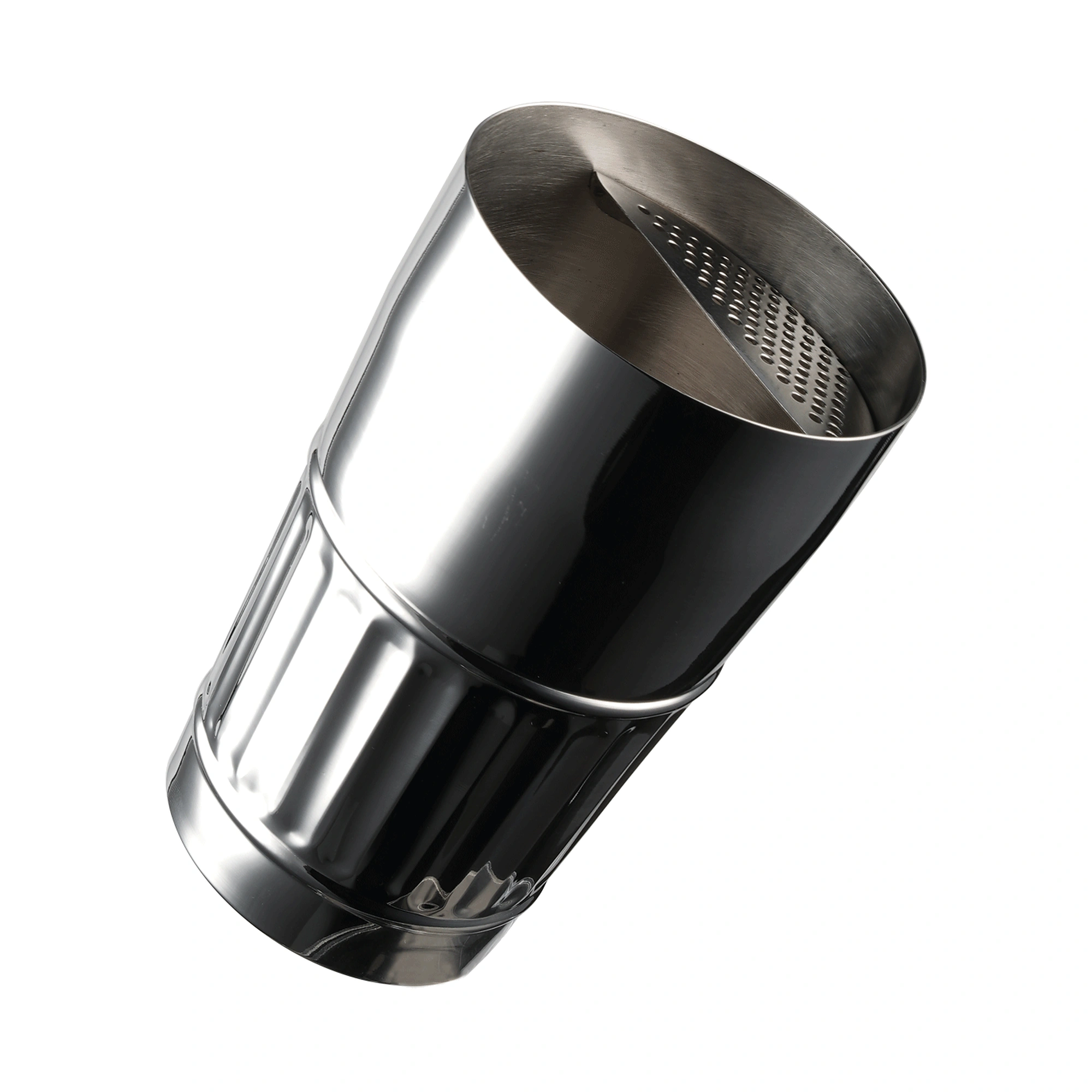 shaker deco coffee: il colino integrato dello shaker con i fori fitti sulla bocca