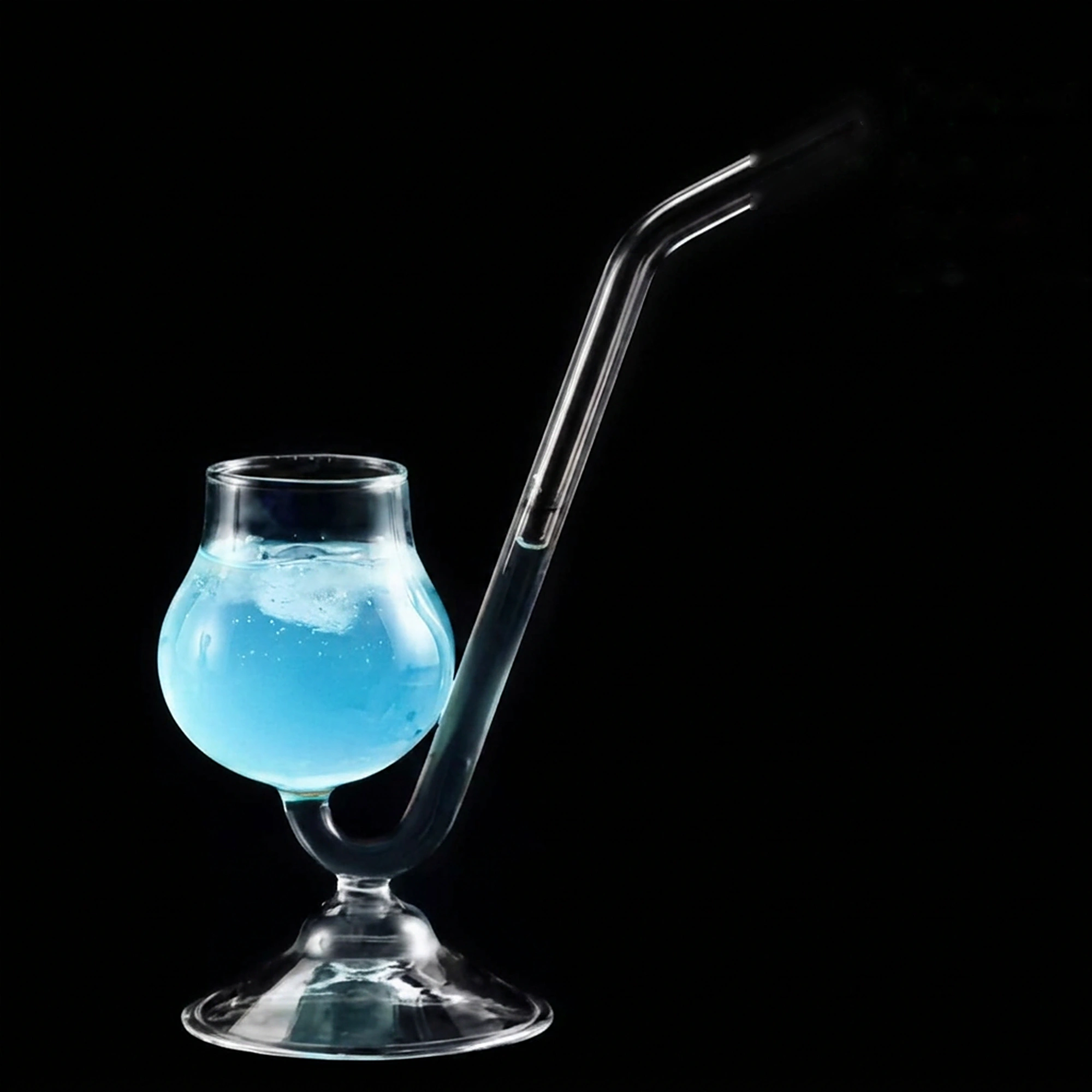 bicchiere a pipa: bicchiere in vetro a forma di pipa con il cannello lungo