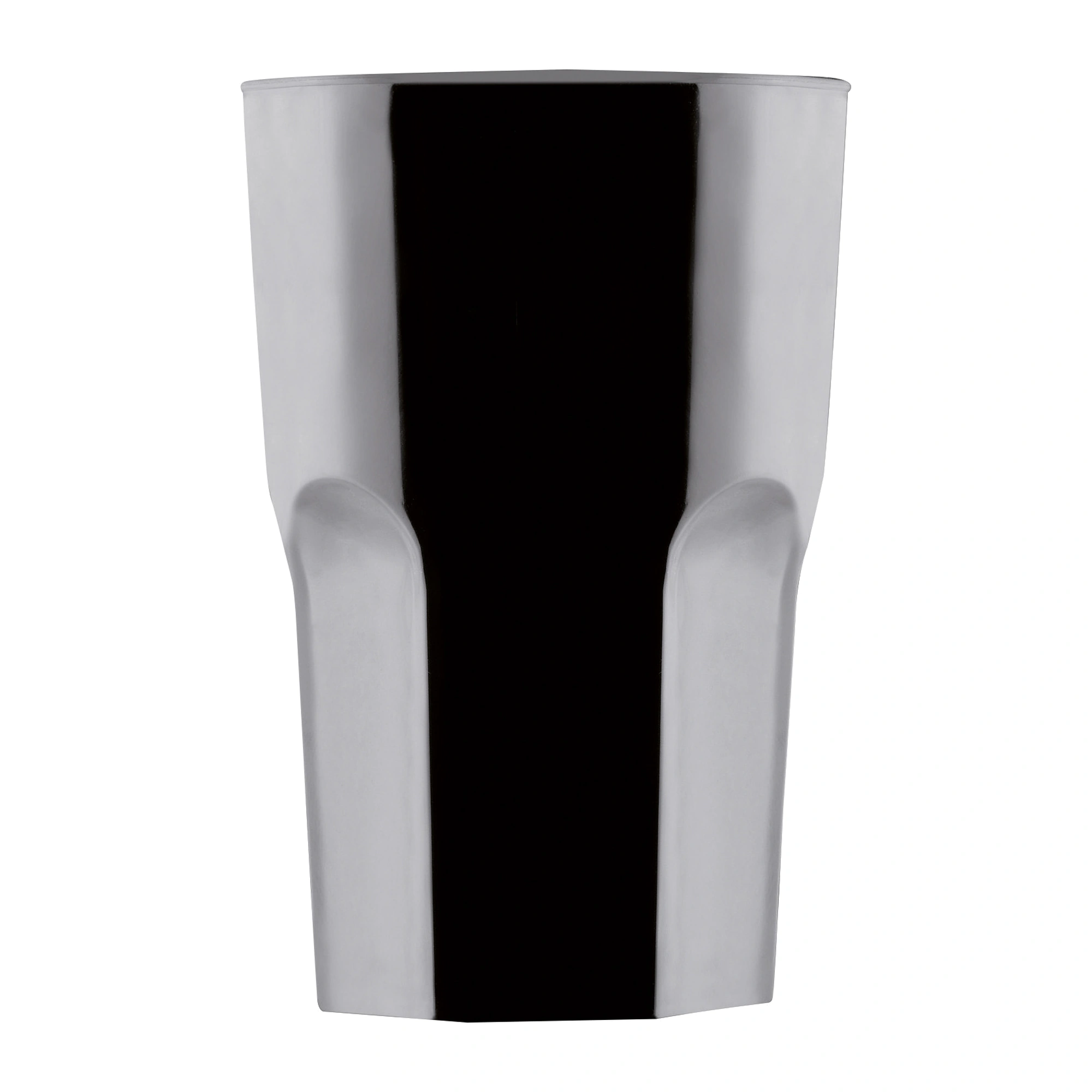 bicchieri plastica neri Granity da 40 cl in SAN nero lucido con la parete ottagonale