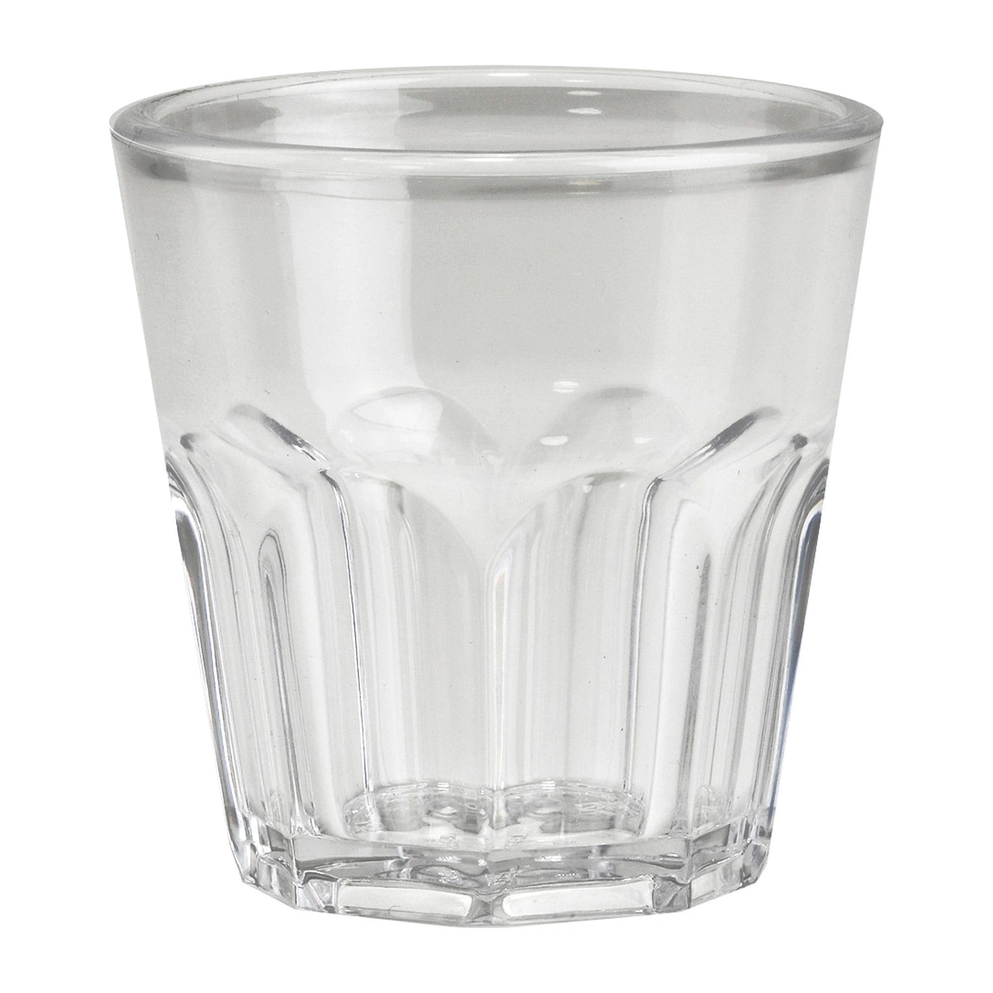 bicchieri shot plastica Granity da 4 cl in SAN trasparente con la parete ottagonale