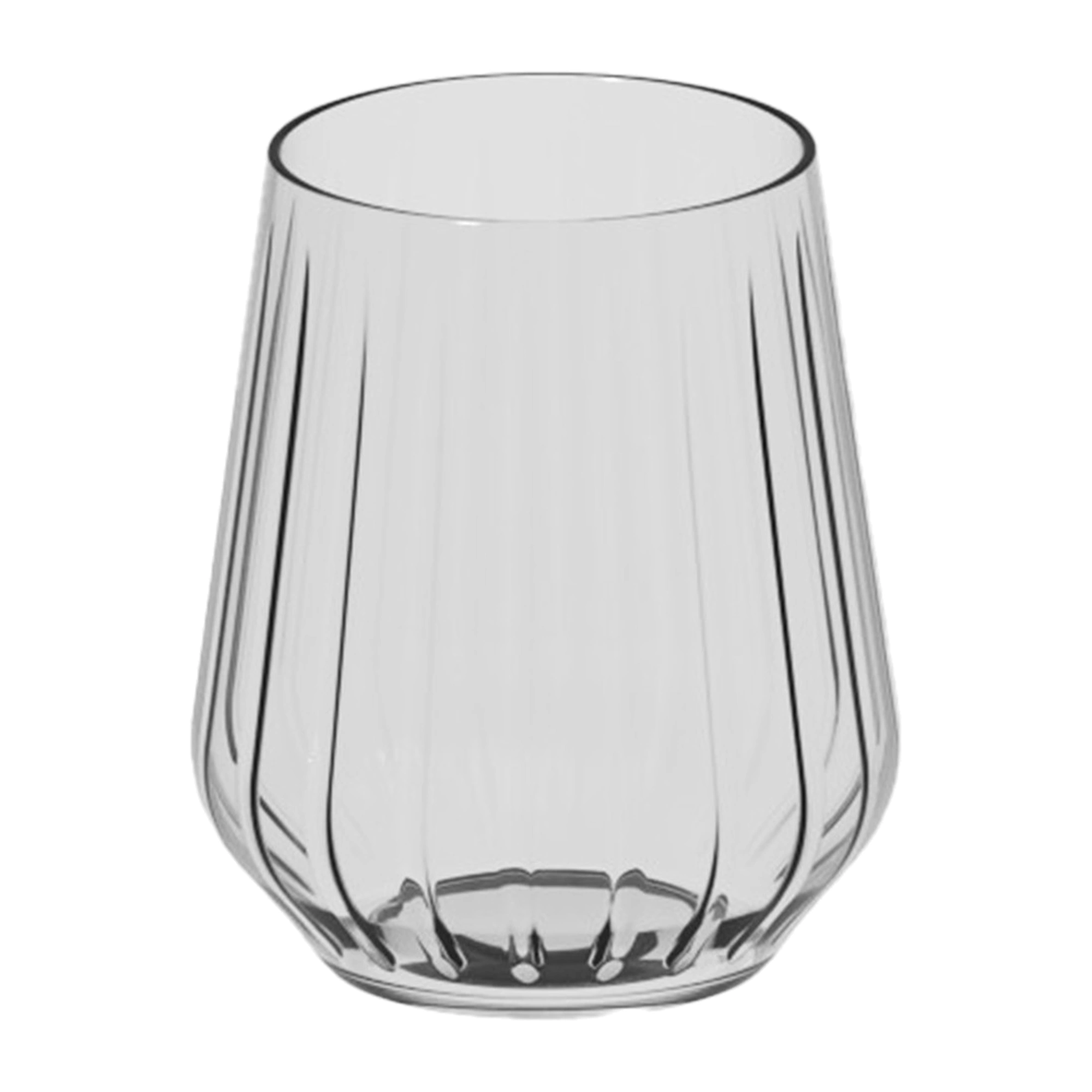 bicchieri tritan Kaleido da 39 cl trasparenti con la parete a righe verticali