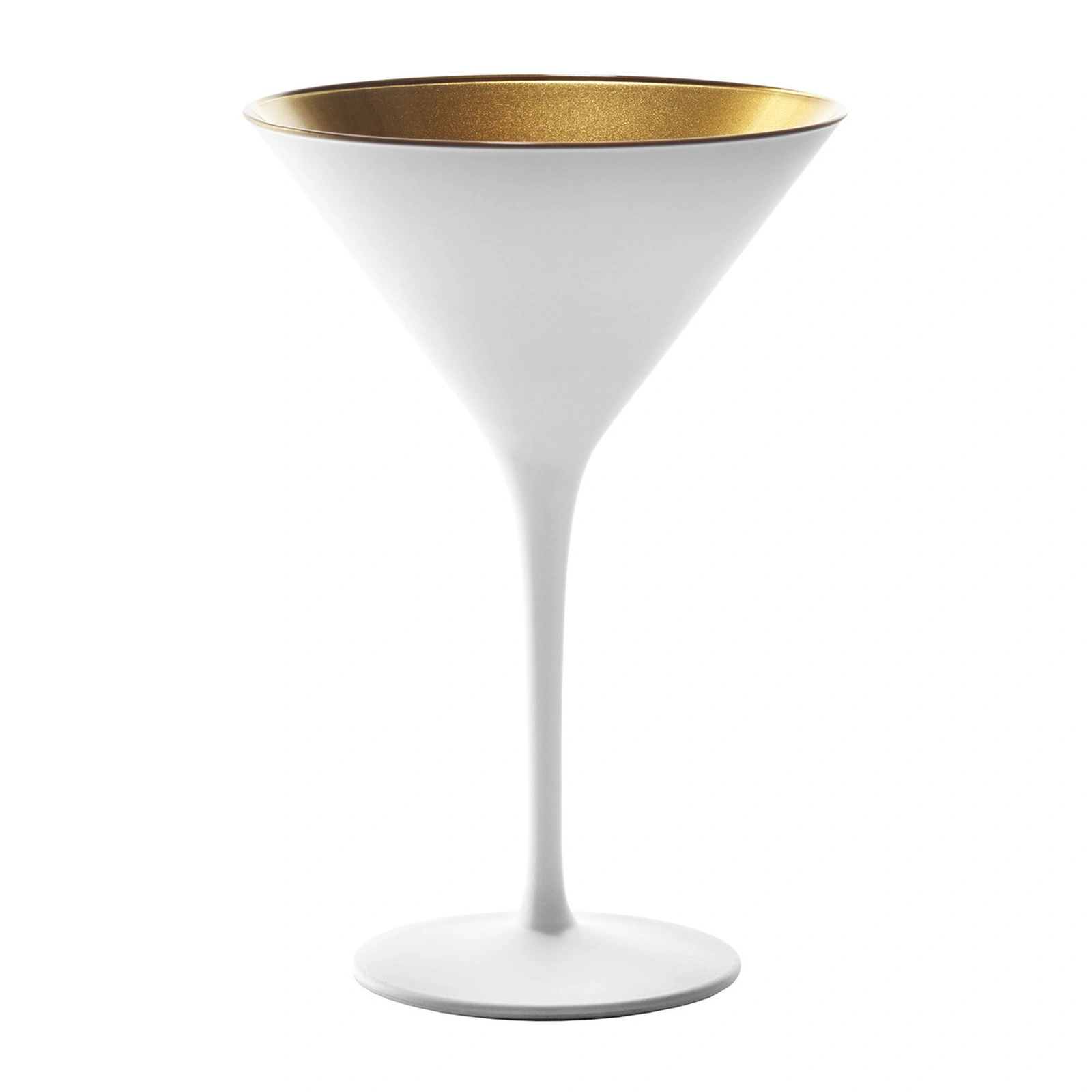 olympic bianco oro: calice cocktail Stölzle Lausitz da 24 cl, esterno bianco opaco e interno oro