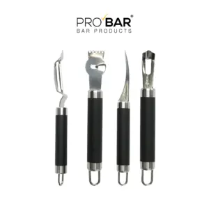 zester limone, kit The Bars da 4 pezzi: rigalimoni, pela agrumi, rigalimoni piccolo e coltello per decorazioni
