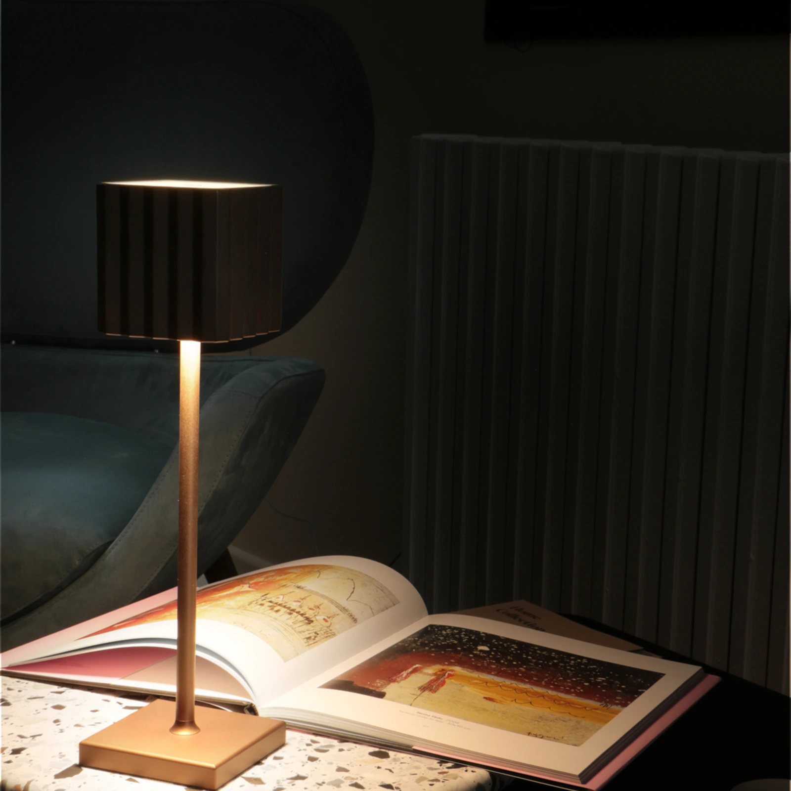 Cupcake Lampada da Tavolo LED Ricaricabile Bronzo 36cm, foto 3