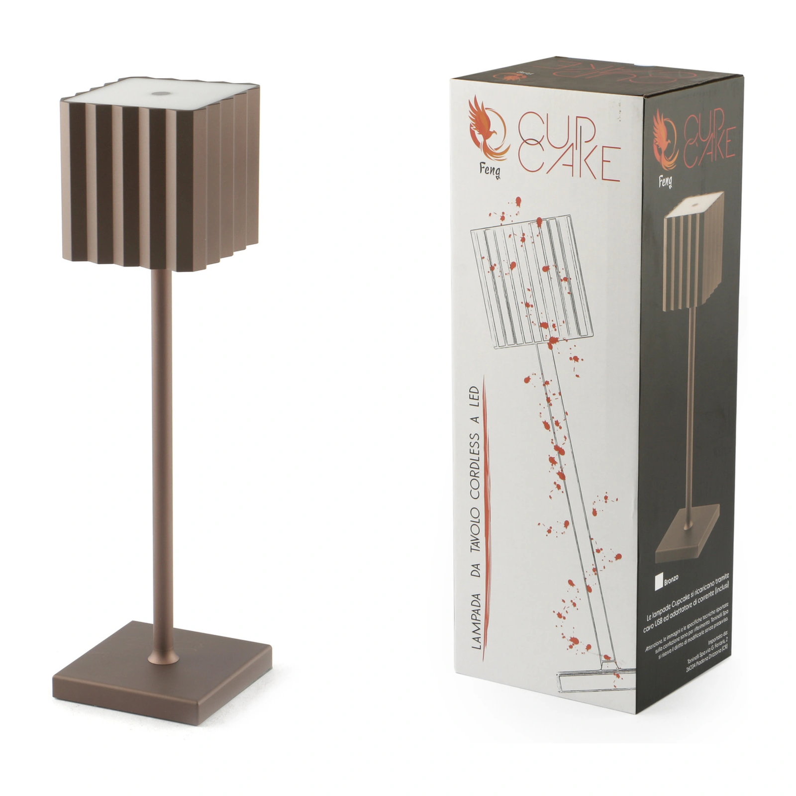 Cupcake Lampada da Tavolo LED Ricaricabile Bronzo 36cm, foto 2
