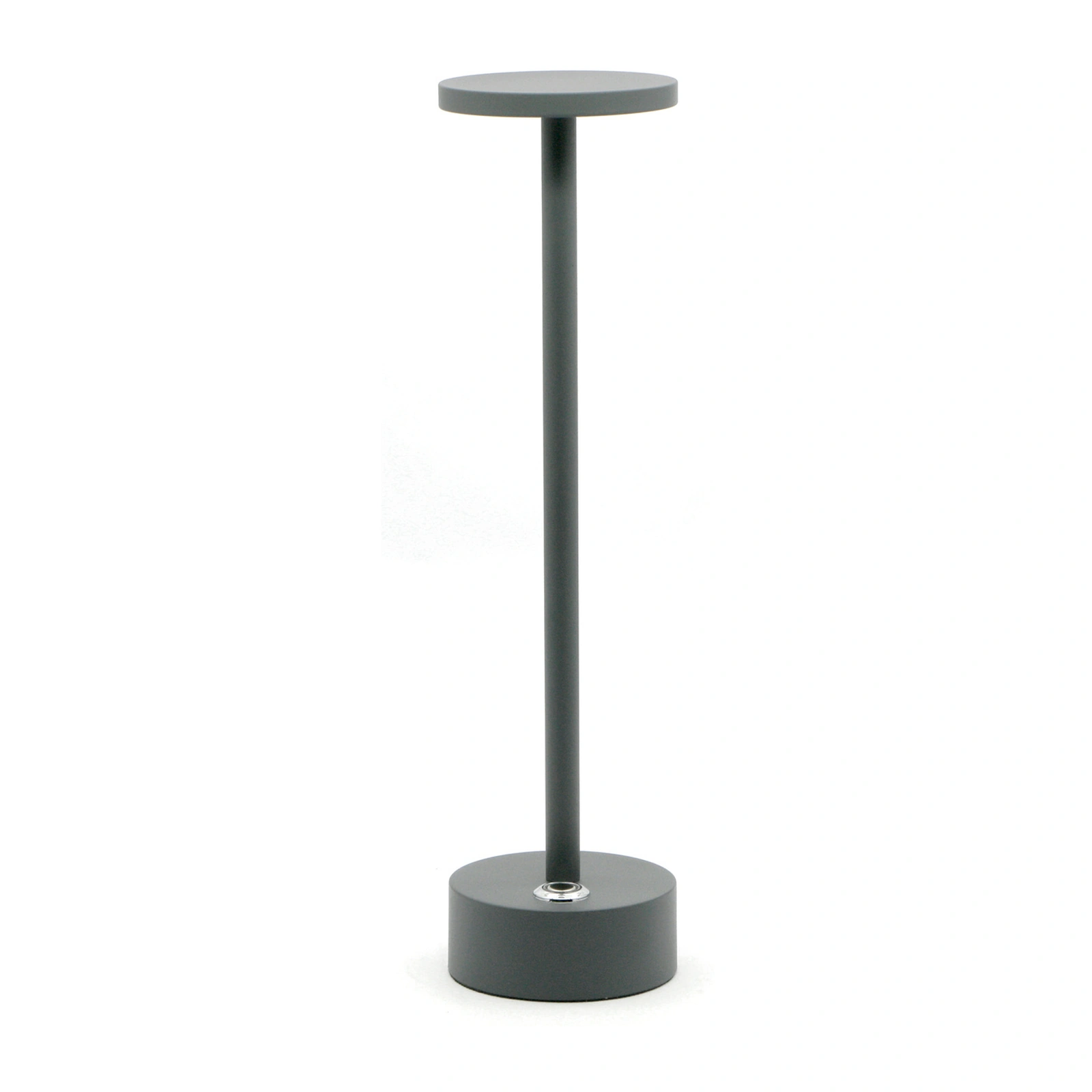 lampada eclaire lite: finitura grigia in alluminio verniciato, alta 30 cm, con diffusore in policarbonato