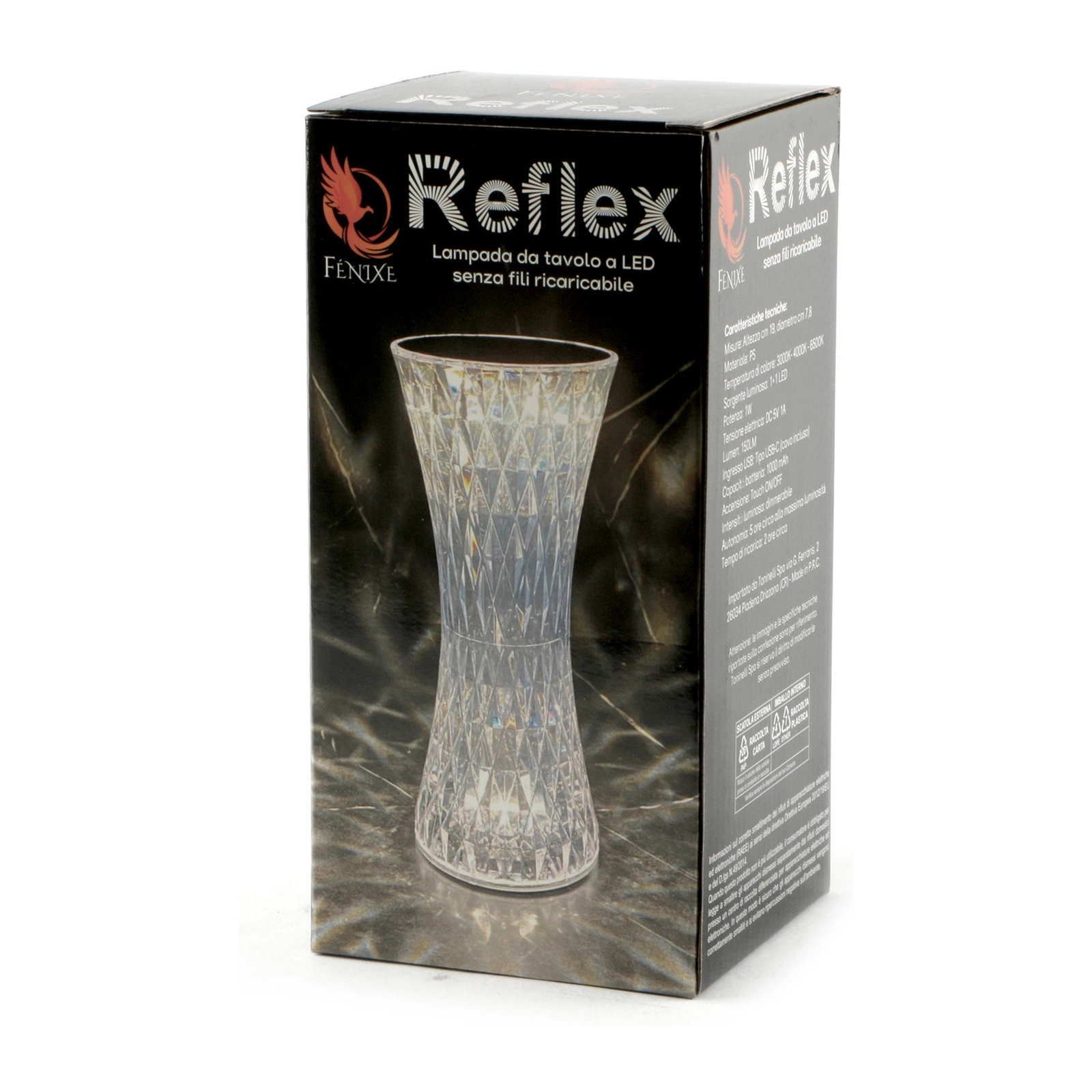 Reflex Lampada da Tavolo LED Ricaricabile Trasparente 19cm, foto 2
