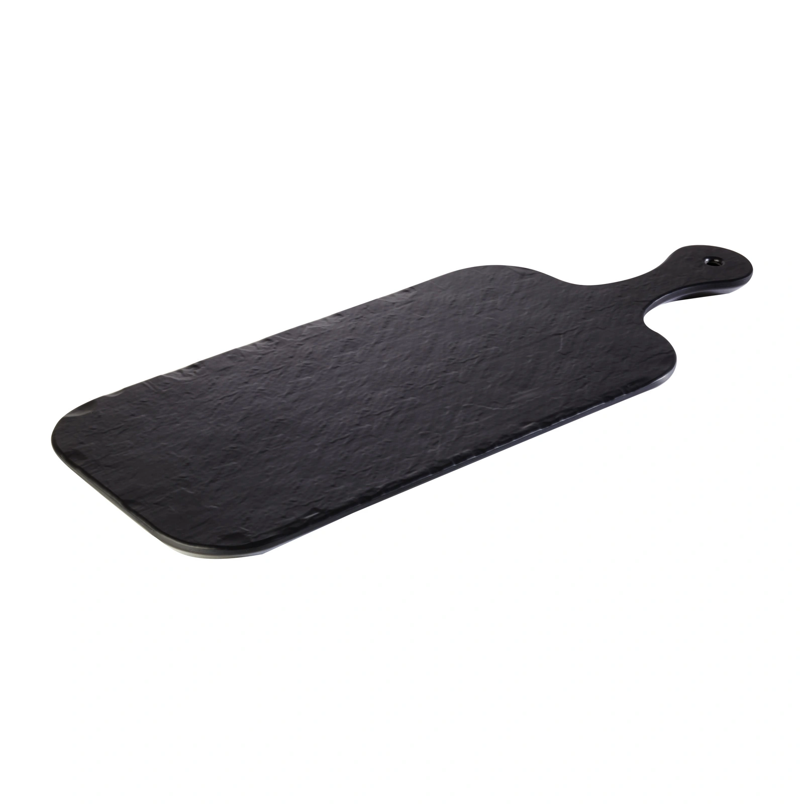 tagliere ardesia: vassoio Slate Rock di APS in melamina nera da 40 x 20 cm con manico