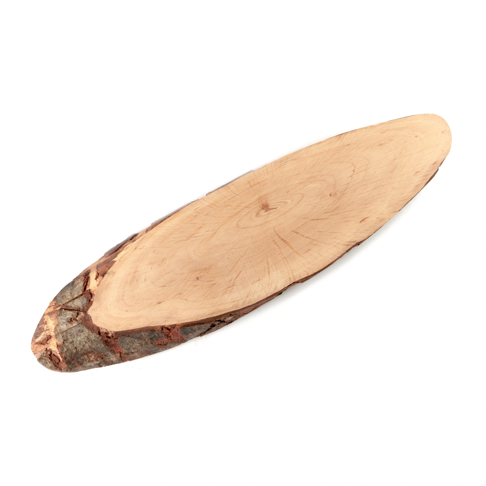 tagliere corteccia: ovale in legno di ontano lungo da 41 a 49 cm con il bordo naturale